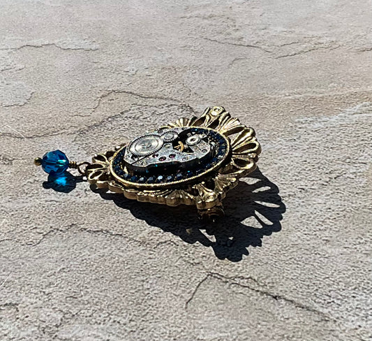 Capri Blue vintage watch movement pin