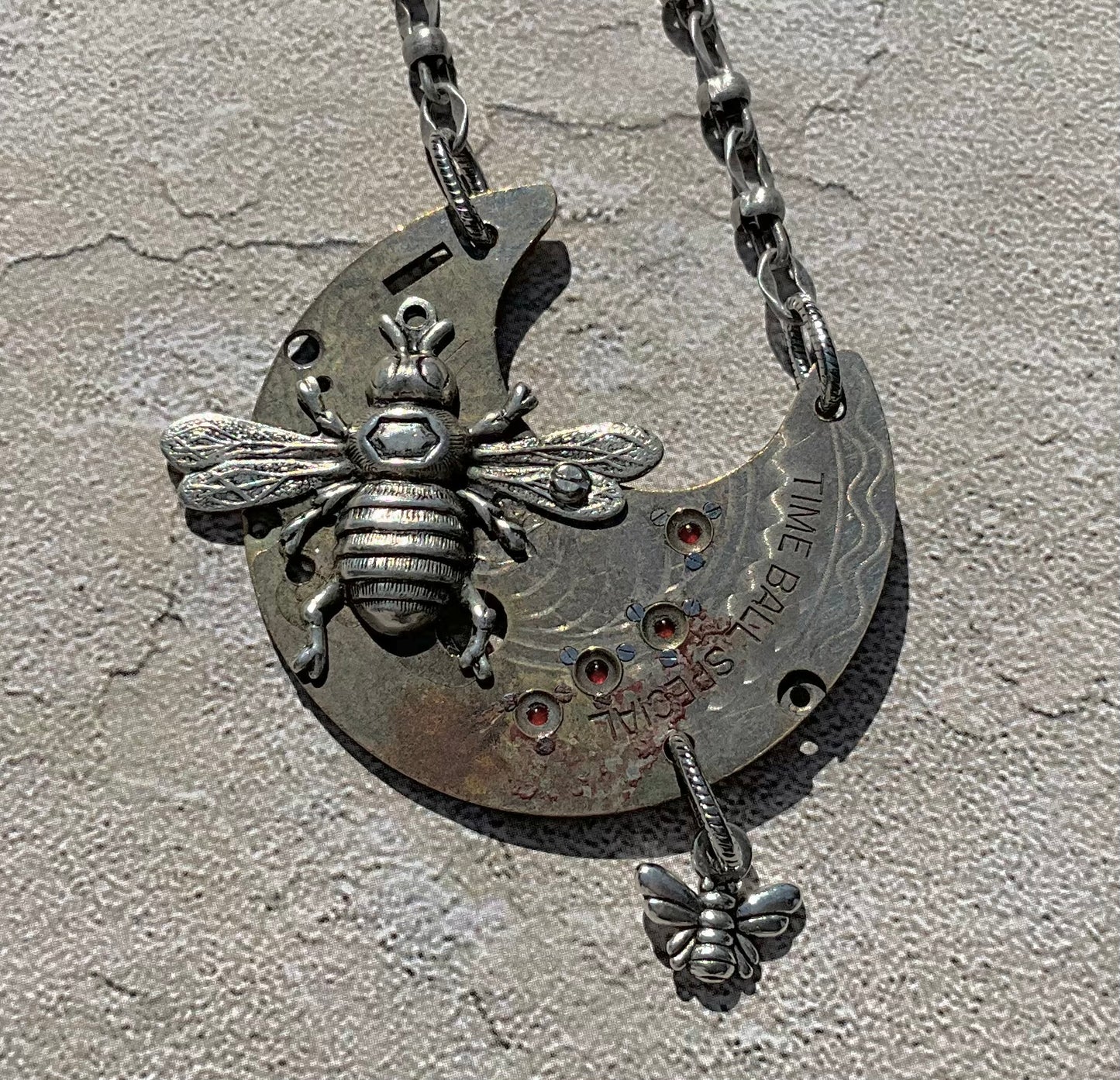 Antique Watch & Bee Pendant