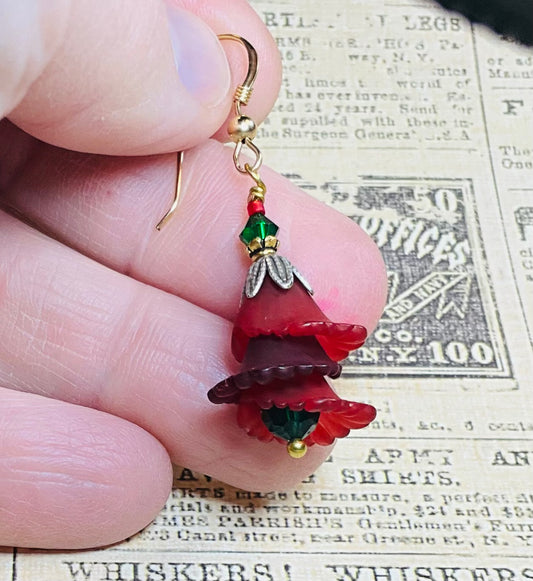 Christmas flower earrings