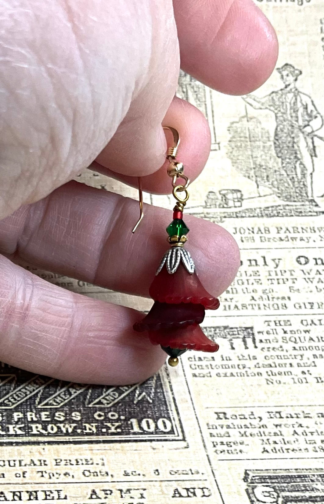 Christmas flower earrings