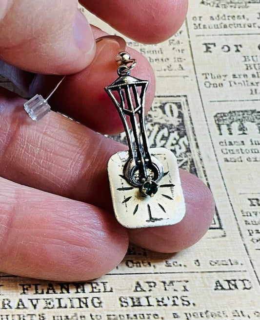 art deco watch face earrings