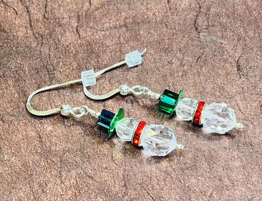 snowmen earrings crystals