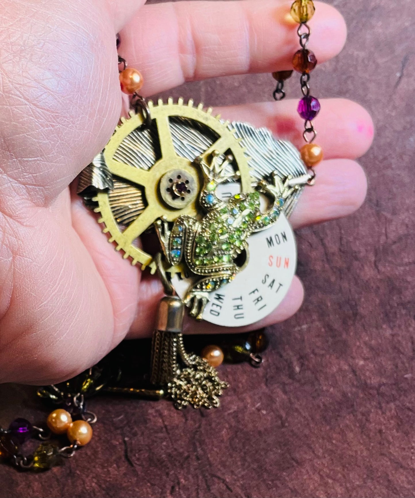 crystal frog statement necklace time frog