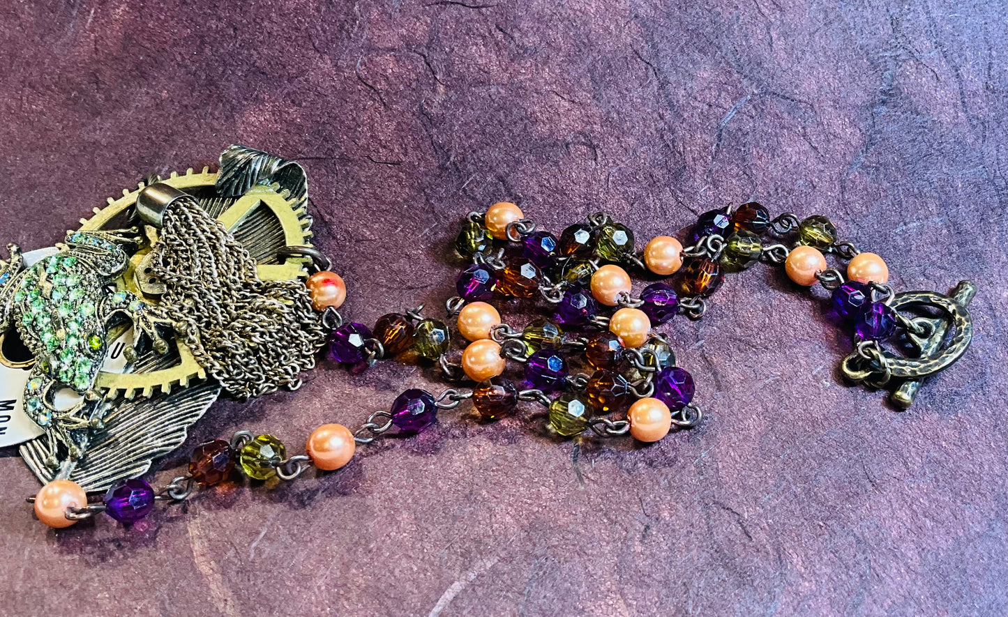 crystal frog statement necklace time frog
