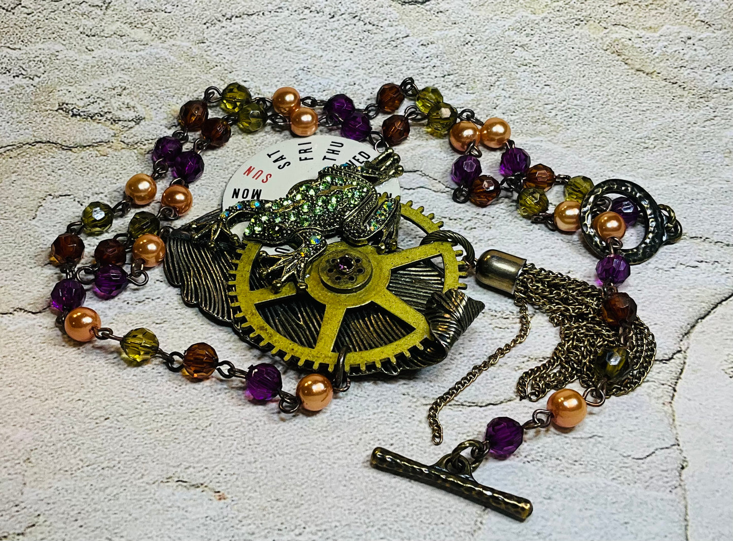 crystal frog statement necklace time frog