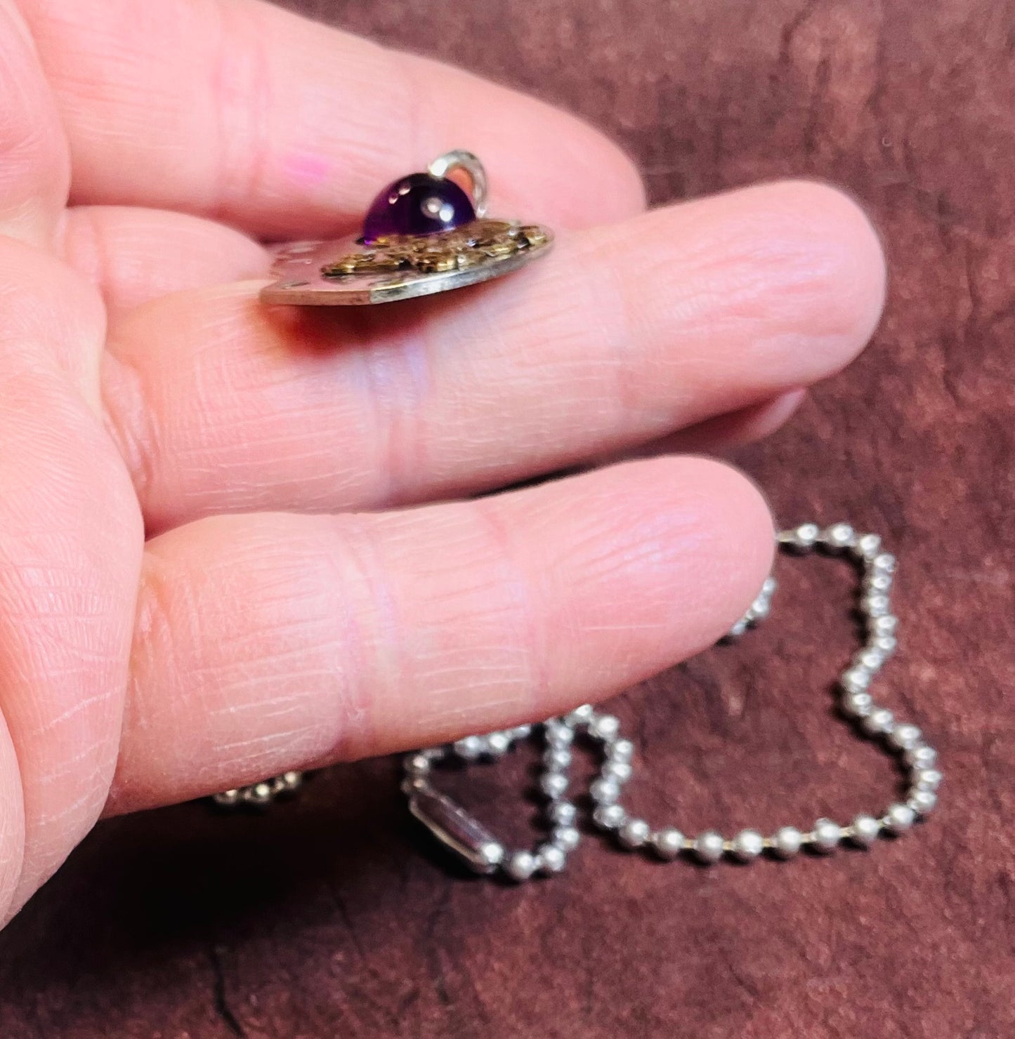 pocket watch and royal lion necklace with purple stone