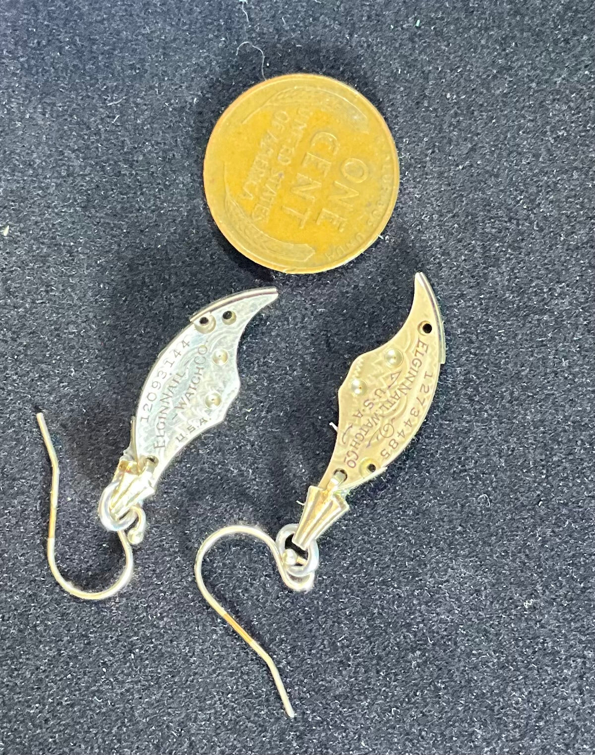 antique pocket watch moon earrings