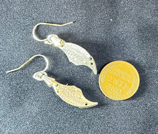 antique pocket watch moon earrings