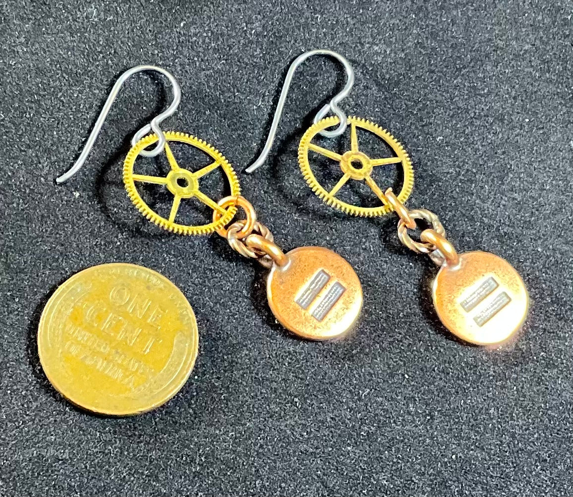 equality steampunk earrings