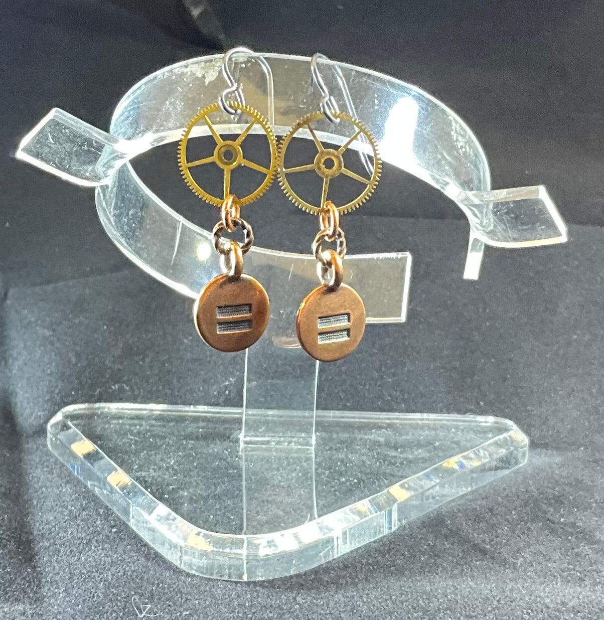 equality steampunk earrings