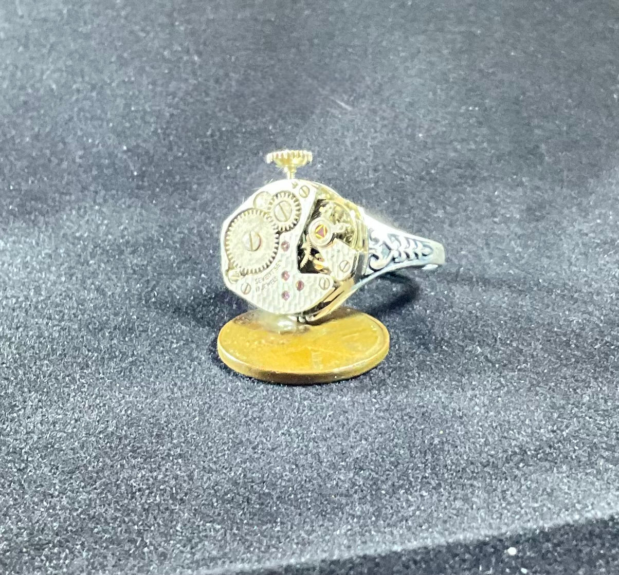 vintage watch movement ring elegant