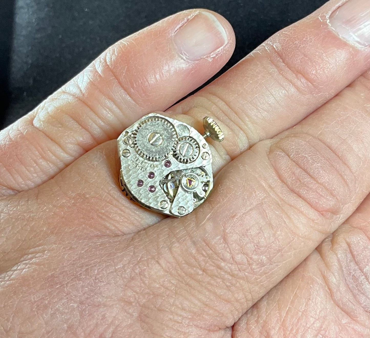 vintage watch movement ring elegant