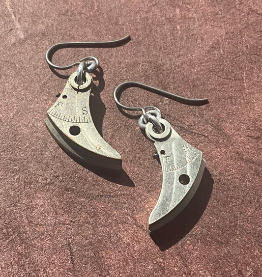 antique pocket watch regulator earrings