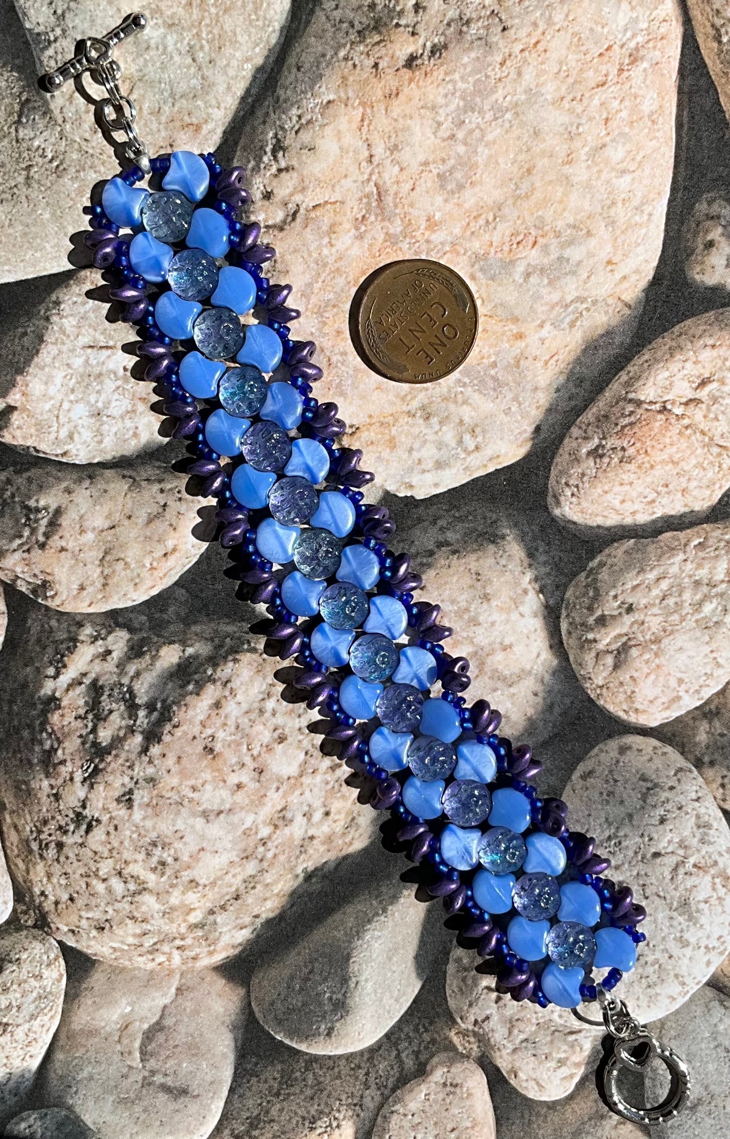 woven blue and purple bracelet