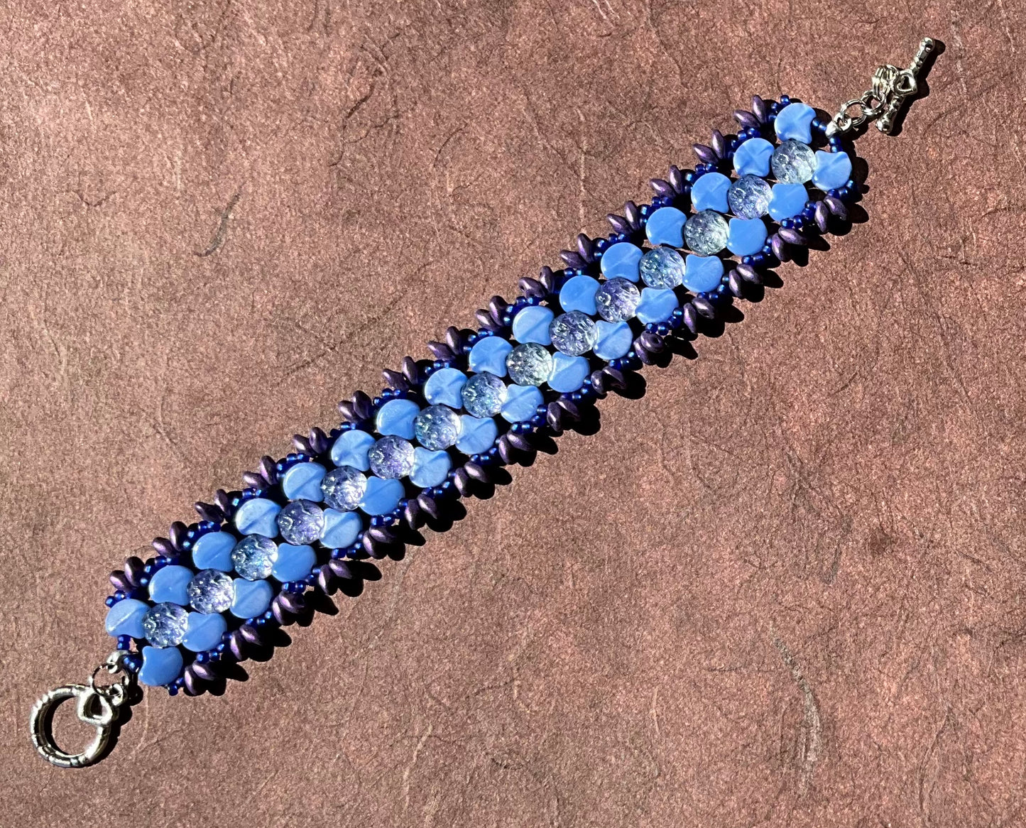 woven blue and purple bracelet