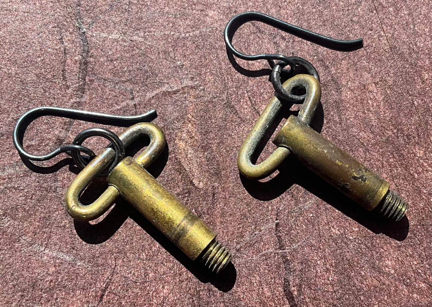 vintage clock key earrings