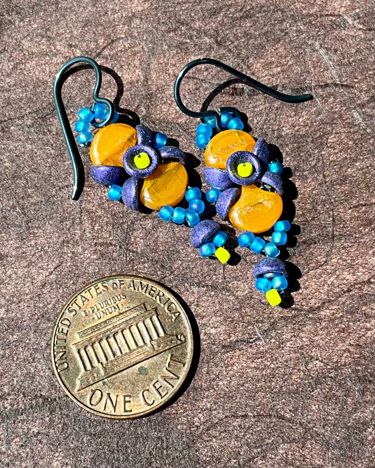 colorful woven drop earrings
