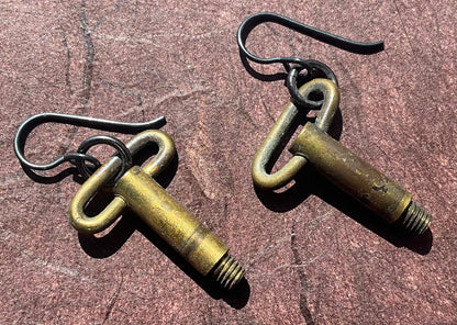 vintage clock key earrings